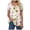Beige, variant on T Shirt Women Tunics Top Loose Causal V Neck Button up Swing Plated Blouse (Green, S)