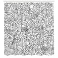 thumbnail image 3 of Ambesonne City Shower Curtain, Crowded Urban Life, 69"Wx75"L, White and Black, 3 of 3