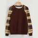 thumbnail image 1 of Ailaofu Womens Tops Color Block Raglan Long Sleeve Shirts Casual Fall Crewneck Sweatshirts, 1 of 3