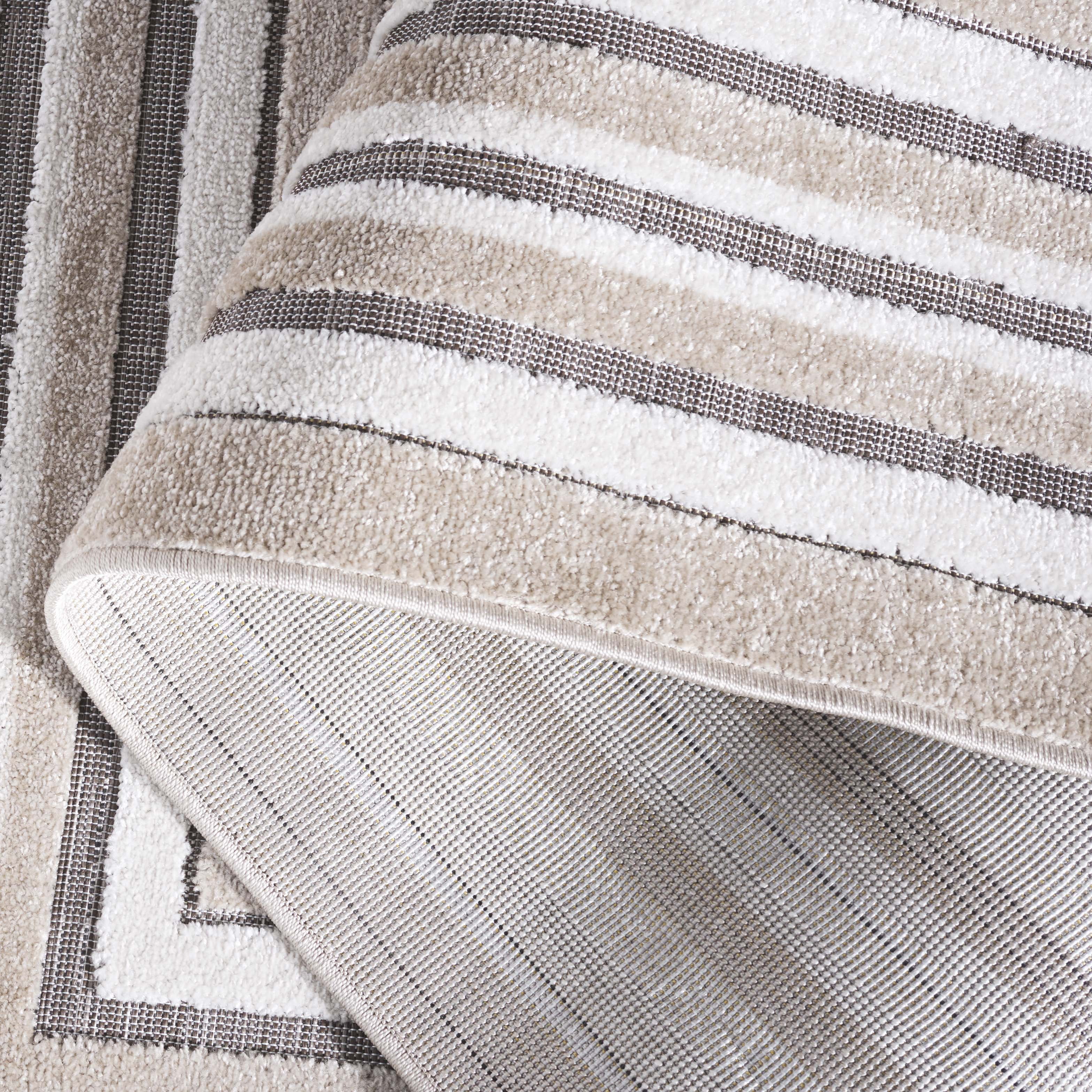 SAFAVIEH Cabana Rado Bordered Indoor/Outdoor Area Rug, Beige/Ivory, 4' x 6'