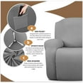 thumbnail image 6 of 2 Seats Recliner Sofa Slipcover Couch Cover Loveseat Cover Non-Slip Recliner Chair Cover Elastic Couch Protector Furniture Protector with Side Pocket for Home Decoration, 6 of 7