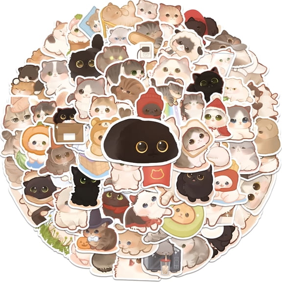 CCOCC 2026 New 140Pcs Cute Cat Stickers – Waterproof Kawaii Vinyl Stickers for Water Bottles,Laptops,Luggage,Scrapbooks,And Party Decor,Aesthetic Gift for Kids,Teens,And Adults