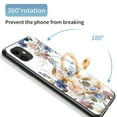 thumbnail image 4 of Feishell Compatible with iPhone 11 6.1 inch Flower Pattern Case with Diamond Ring Holder Support Magnetic Car Mount,Shockproof Luxury Glossy Glass Slim Phone Case for Women Girls,C, 4 of 13