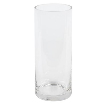 

10 in. Clear Cylinder Glass Container Set 2 per Pack