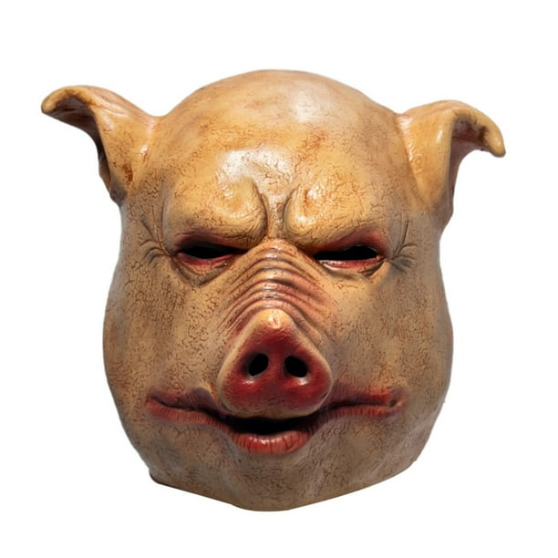 HIMIWAY Pig Head Mask Animal Headgear Funny Props Horror Atmosphere