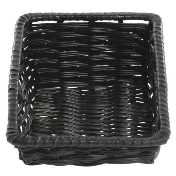HUBERT® Storage Basket Rectangular Black Plastic - 7 1/2"L x 12"D x 1 1/2" to 4"H