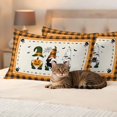 thumbnail image 3 of Happy Halloween Outdoor Waterproof Pillow Covers, Gnomes Pumpkins Cat Orange Black Plaid Decorative Rectangle Throw Pillowcase Sofa Cushion Sham for Patio/Couch/Chair, 20"x12" 2 Pack, 3 of 8