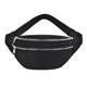 thumbnail image 2 of Bolsa Riñonera impermeable Oxford para mujer, con doble cremallera, riñonera (negro) JShteea Para Estrenar, 2 of 9