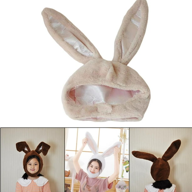 Gorro con capucha de de conejo, , accesorios y acogedores, disfraz de regalo cálido y suave de felpa 21.65x11.02 pulgadas Hugo Sombrero con capucha de orejas de conejo