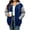 Blue-02, variant on Nugftut Hoodies for Women Plus Size Color Block Raglan Sleeve Pockets Zip Hooded Sweatshirts
