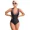 black, variant on ATTRACO One Piece Swimsuit Women Colored Shoulder Strap V Collar Bathing Suit Sexy Monokini Swimwear S-XL