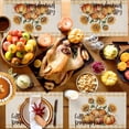 thumbnail image 4 of Fall Placemats Set of 4 Hello Pumpkin Sunflower Place Mats Thanksgiving Placemat Autumn Sunflower Plaid Linen Table Mats for Dining Kitchen Table Holiday Dinner Party Home Fall Decorations 13x19, 4 of 8