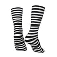 thumbnail image 3 of Goofa Black And White Stripes Printed Men's Crew Socks, Soft Durable Breathable Moisture-Wicking with Odor Control Cotton socks, 3 of 9