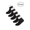 thumbnail image 4 of Calcetines tobilleros deportivos de corte bajo con puño elástico alto 5 paresCalcetines Tobilleros Deportivos De Corte Bajo Con Puño Elástico Alto 5 Pares Negro XS, 4 of 6
