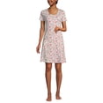 thumbnail image 3 of Lands' End Women's Cotton Short Sleeve Knee Length Nightgown, 3 of 3