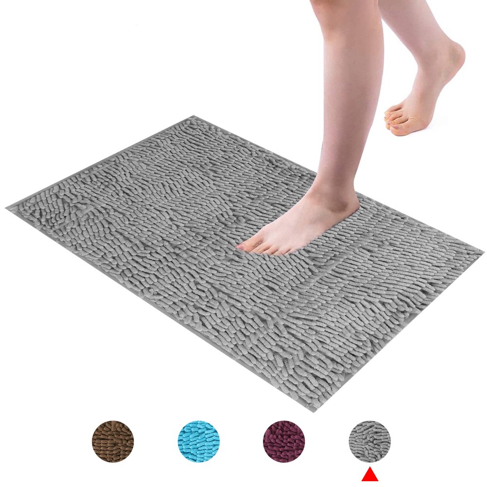 EEEkit Bathroom Rug Nonslip Shaggy Bath Mats, Water Absorbent Soft
