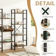 thumbnail image 2 of Walsunny Triple Wide 4 Tier Bookshelf Bookcase Wooden Bookshelves with 11 Open Display Shelves for Bedroom Living Room Home Office,Rustic Brown, 2 of 9