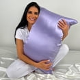thumbnail image 2 of Mulberry Park 19 Momme 100% Silk Pillowcase for Hair and Skin – King 20" x 36", Zipper Closure, Lilac, 2 of 9