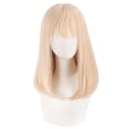 thumbnail image 1 of Peluca para cosplay, rubia platino, recta, con flequillo, 40 cm, 1 of 3