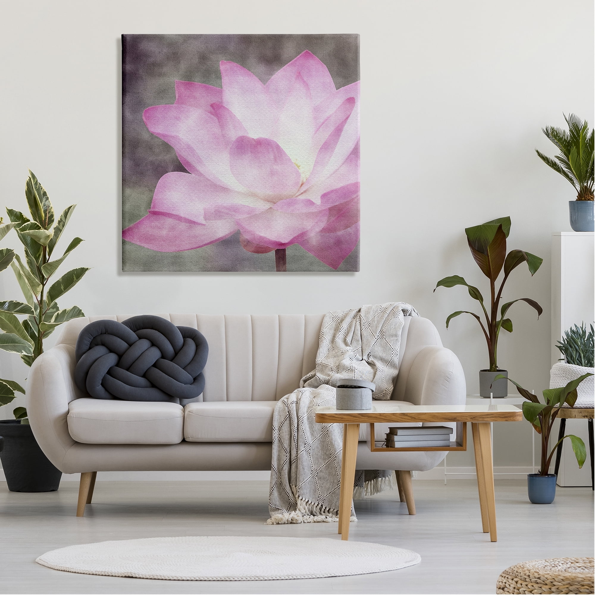 Stupell Industries Purple Pond Lily Botanical & Floral Painting Gallery Wrapped Canvas Print Wall Art, 36 x 36