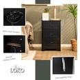 thumbnail image 4 of LEHOME Accent Storage Cabinet, Modern Floor Cabinet with 3 Drawers, Small Bedside Table with Anti-toppling Strap, Nightsand with Exquisite Handles (Black), 4 of 6