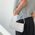 thumbnail image 5 of Bolso de mano para mujer con patrón de cocodrilo, Bolso de hombro de cuero PU, elegante embrague (blanco), 5 of 5