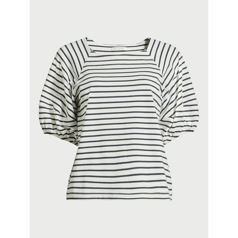 Free Assembly Women's Cotton Balloon Sleeve Tee, Sizes XS Free Assembly Women's Cotton Balloon Sleeve Tee, Sizes XS