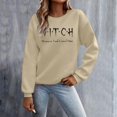 thumbnail image 2 of KHONTS Witch Woman in Total Control Here Sweatshirt Witch Shirts for Women Funny Halloween Graphic Crewneck Pullover Tops Khaki L, 2 of 5