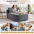 thumbnail image 6 of S-HOME Oversized Corduroy Chaise Lounge Chair  with Two Pillows 67.5 Inches Long Indoor Sleeper Sofa for Living Room, DARK GREY, 6 of 11