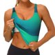 thumbnail image 3 of Fotbe Green Turquoise Teal Sujetador Deportivo Largo sin Aros para Mujer con Almohadillas y Soporte Medio, Transpirable y Absorbente, Camiseta Tipo Chaleco o Tank Top-Medium, 3 of 8