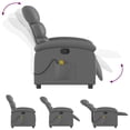 thumbnail image 5 of vidaXL Fauteuil Inclinable de Massage en Similicuir Gris, 5 of 5