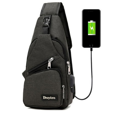 ENJOY Mens Anti-theft USB with Charger Port Backpack Travel School Crossbody