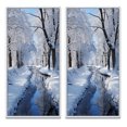 thumbnail image 2 of Designart "Serene Snowy Winter II" Winter Landscape Framed Wall Art Set Of 2 - White Landscapes Framed Canvas Set For Living Room Decor, 2 of 7