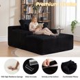 thumbnail image 4 of Orhopui  Single Seat Cloud Modular Sectional Couch with Deep Seat,Boneless Sofa with Oversized Chaise, Comfy Fluffy Couches for Living Room, Convertible, Layered Pillows, Plush Corduroy, Black, 4 of 8