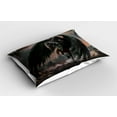 thumbnail image 2 of Ambesonne Black Pillow Sham 2 Pack, Pegasus King Leading, 26"x20", Black Brown, 2 of 3