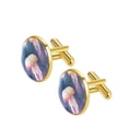 thumbnail image 2 of Jellyfish Men's Stainless Steel Shirt Cufflinks for Formal Attire, Made of High-Quality Stainless Steel, for Business Meetings and Special Occasions, 2 of 6