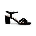thumbnail image 3 of BLISSFUL STEP Women's Square Toe Velvet Slingback Block Heels Sandals Black 5.5, 3 of 7