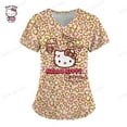 thumbnail image 1 of GUISHUAN Blouse de Travail pour Femmes Hello Kitty, Uniforme d'Infirmière, Manches Courtes, Col en V, 1 of 7