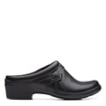 thumbnail image 3 of Clarks Angie Mist Zuecos de Cuero Negro Slip-On Talla 9.5, 3 of 9