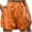 Orange——Summer Savings, variant on Oiangi Metallic Shorts for Women Elastic Waist Tie Front Boxers Sparkly Satin Straight Leg Shorts for Summer Party Black L