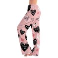 thumbnail image 2 of Pajama Bottoms for Women Holiday Elastic Waist Cute Valentine's Day Pajama Pants Drawstring Jogger Wide Leg Athletic Pants, 2 of 7