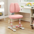 thumbnail image 2 of Costway Kids Study Chair with Adjustable Double Backrest, Footrest, Seat Height & Depth Pink, 2 of 11