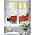 thumbnail image 4 of Red Gold Marble Sheer Curtains 45 Inches Long 2 Panels Abstract Wave Light Filtering Semi Sheer Window Curtains Drapes for Bedroom Living Room 52"x45", 4 of 7