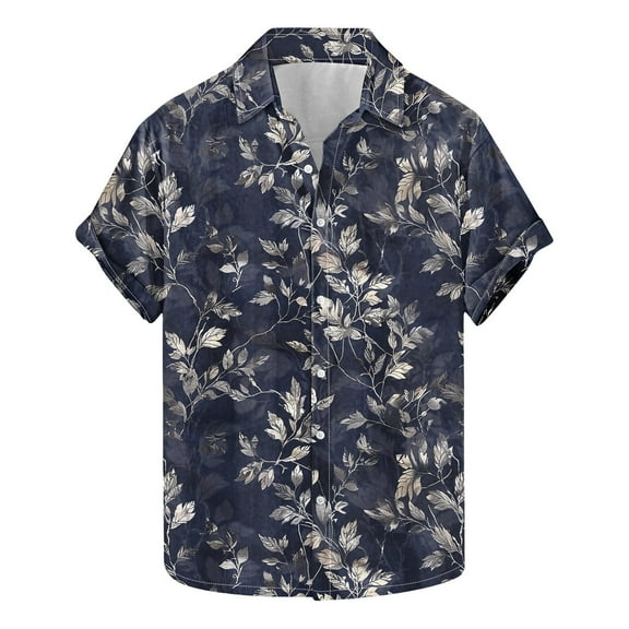 ZQUUVOU Men's Hawaiian Shirt With Mature Floral Pattern Short Sleeve Resort Casual Beachwear Collar Summer Beach Shirts A-Multicolor