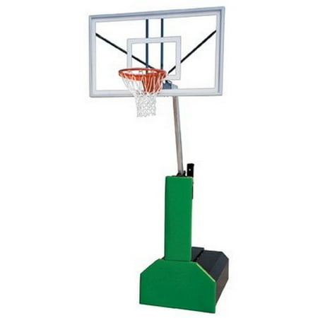 Navy Blue Team Ball - First Team Thunder Pro Steel-Glass Portable Basketball System44; Navy Blue