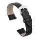 thumbnail image 1 of Correas de reloj de cuero genuino negro de 16 mm con hebilla plateada para mujeres, 1 of 6