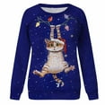 thumbnail image 4 of Sweatshirt de Noël pour Femmes 2023 Hauts Imprimé de Noël Col Rond Pull Blouse Ample Sweatshirt Sans Capuche en Solde, 4 of 7