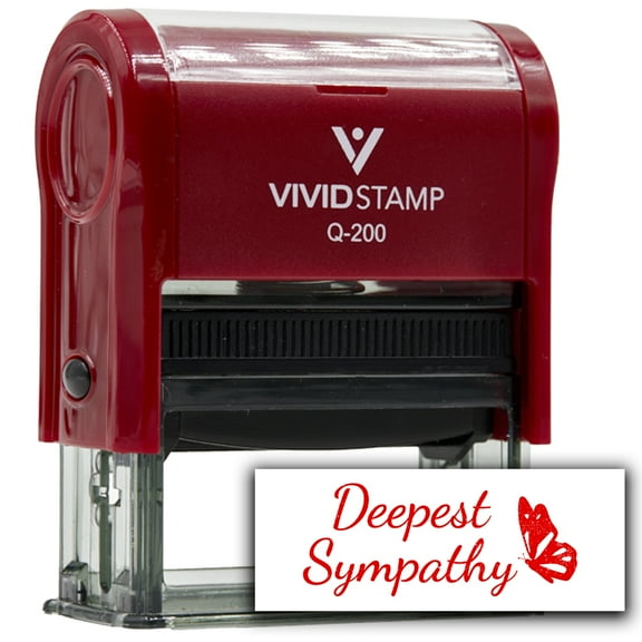 All Quality Deepest Sympathy Self-Inking Rubber Stamp | Family & Friends | Novelty Homely Stamps (Red Ink) - Q-400
