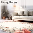 thumbnail image 2 of ODIKA 4'x6' Machine Washable Non-Slip Area Rug, Vintage Botanical with Wildflowers and Ornamental Scroll Borders High Traffic Rug, Beige, 79990, 2 of 7