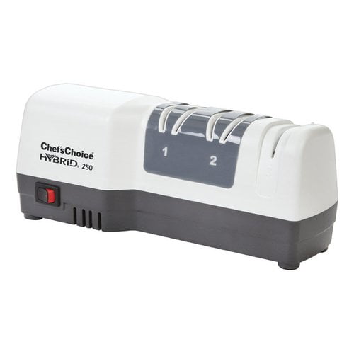 Chef'sChoice 3 Stage White Hybrid Knife Sharpener for 20 Degree Straight Edge and Serrated Knives